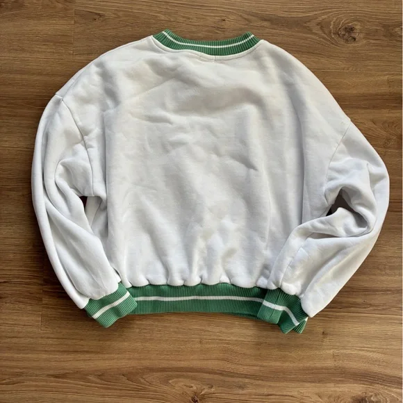 Green and White Crew Neck Sweater - Picture 4 of 4